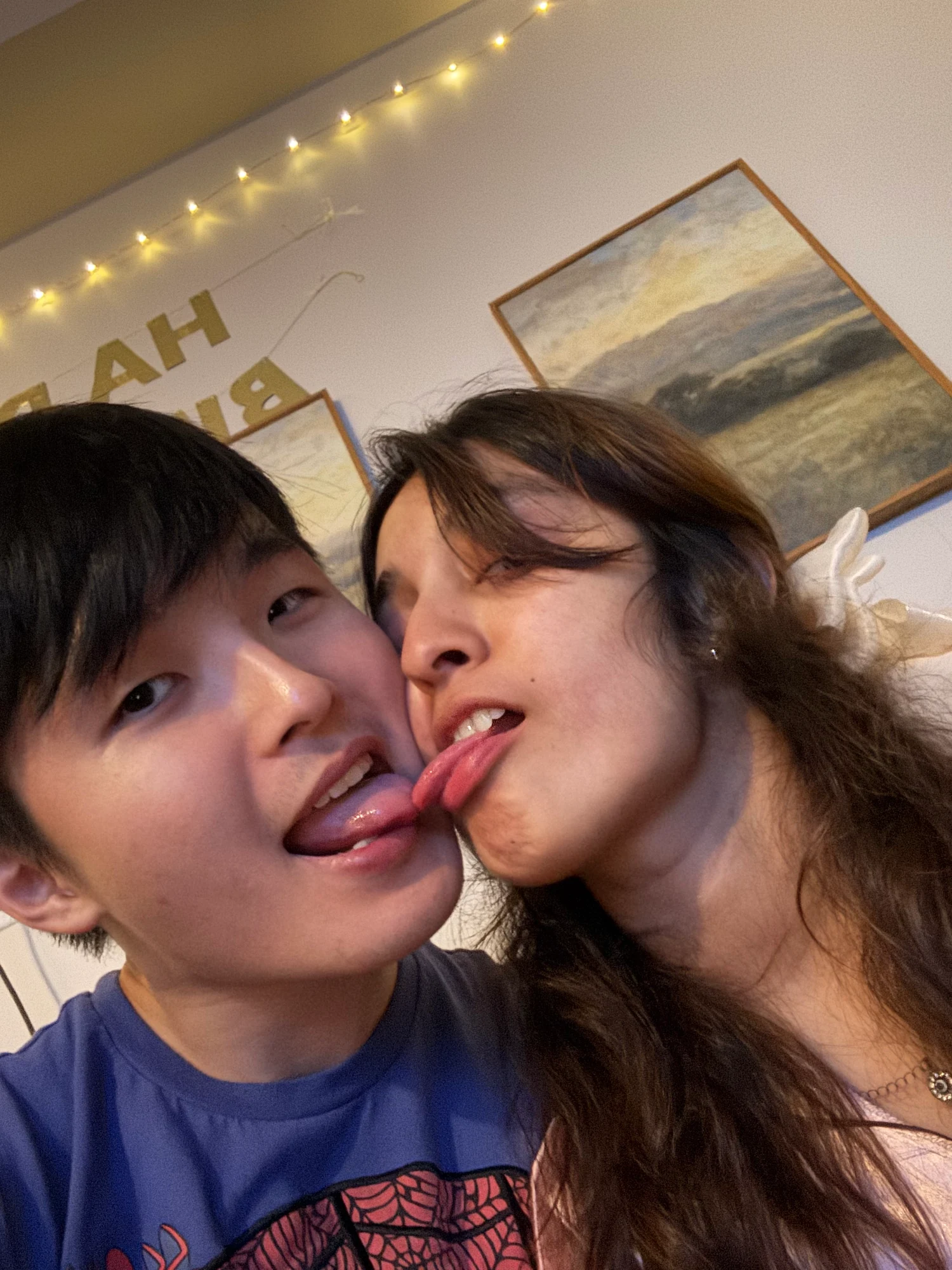 silly selfie at home